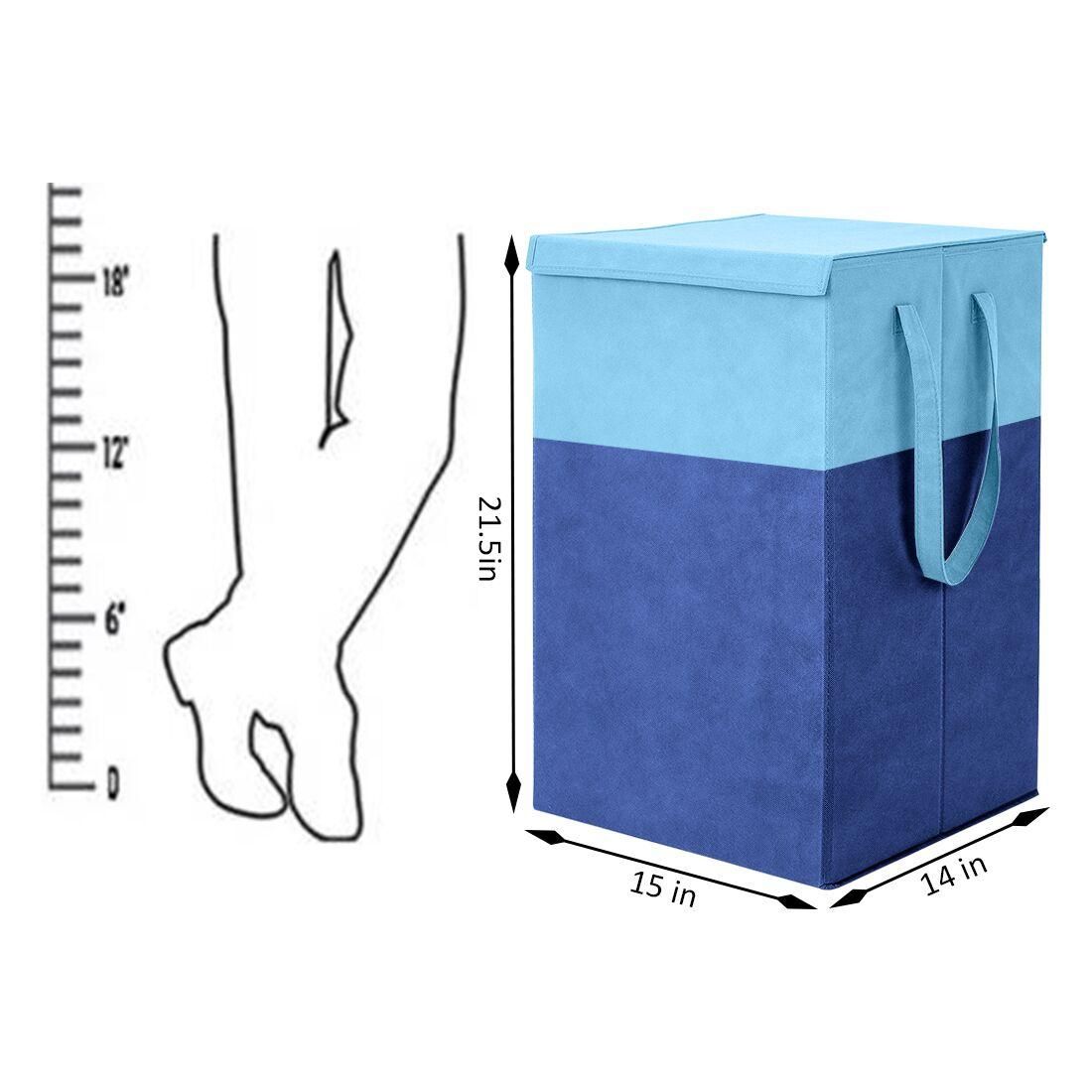 Laundry Bag - Foldable Laundry Basket With Lid & Handle